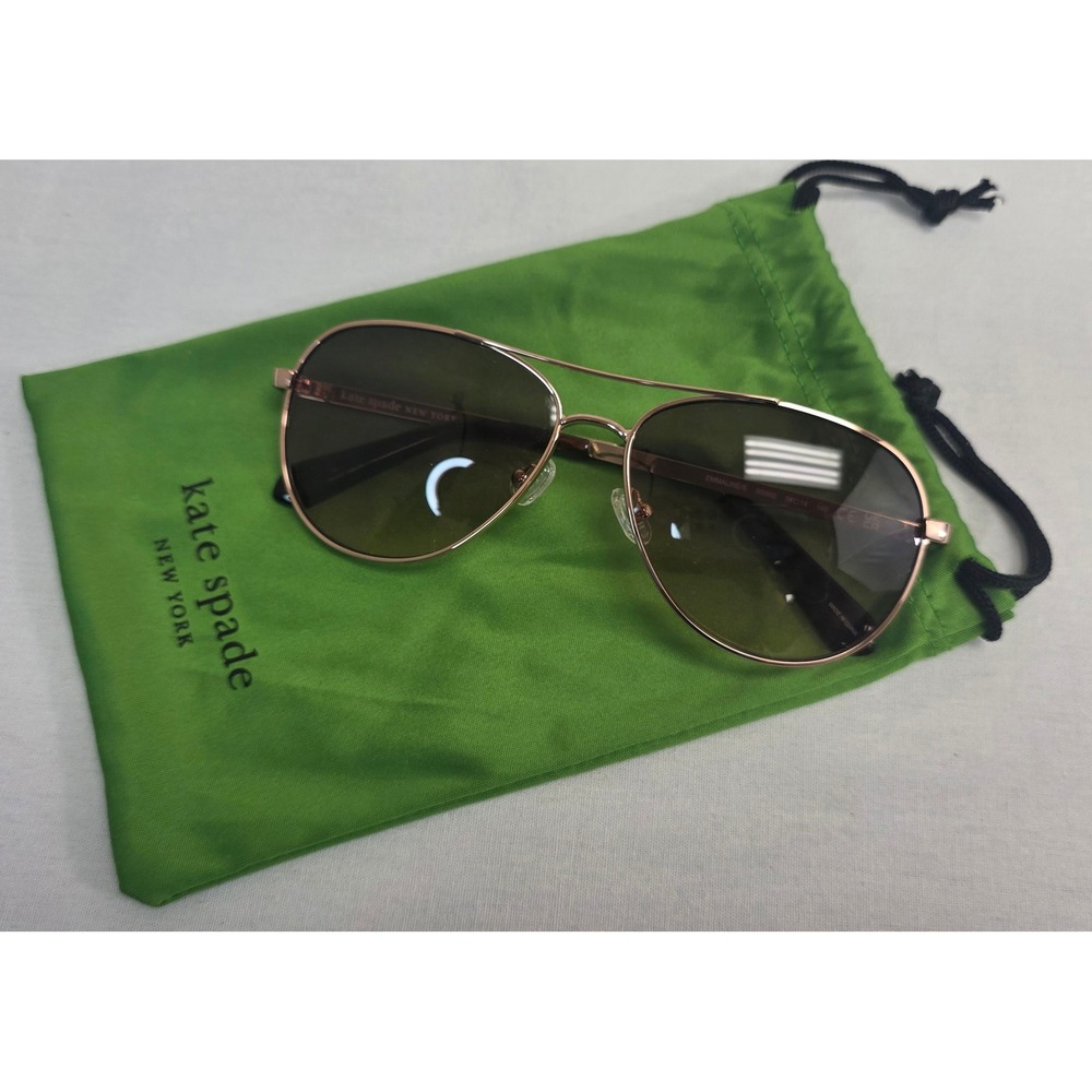 Kate Spade New York Emmaline Rose Gold Aviator Sunglasses with Gradient Lenses - Picture 7 of 9